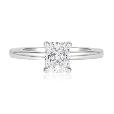 Platinum Cushion Diamond Engagement Ring 0.91ct thumbnail