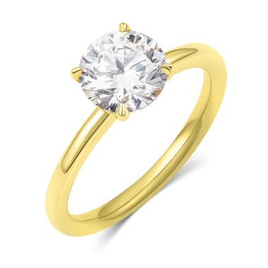 18ct Yellow Gold Lab Grown Round Diamond Engagement Ring 1.50ct thumbnail