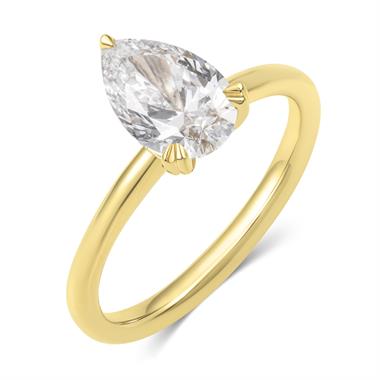 18ct Yellow Gold Lab Grown Pear Diamond Engagement Ring 1.50ct thumbnail