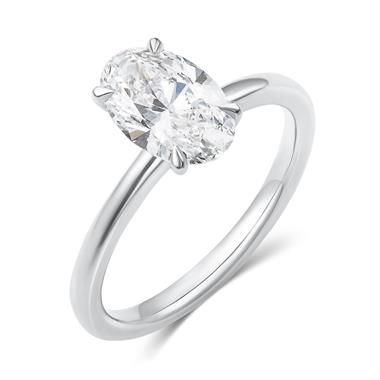Platinum Lab Grown Oval Diamond Engagement Ring 1.50ct thumbnail