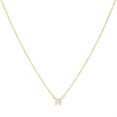 18ct Yellow Gold Diamond Solitaire Necklace 0.24ct thumbnail