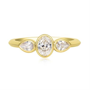 18ct Yellow Gold Three Stone Diamond Engagement Ring 0.68ct thumbnail
