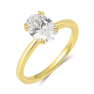 18ct Yellow Gold Lab Grown Oval Diamond Engagement Ring 1.50ct thumbnail