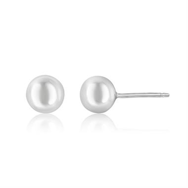 18ct White Gold Ball Stud Earrings 5mm thumbnail