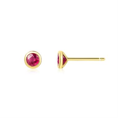 18ct Yellow Gold Ruby Stud Earrings thumbnail