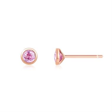 18ct Rose Gold Pink Sapphire Stud Earrings thumbnail
