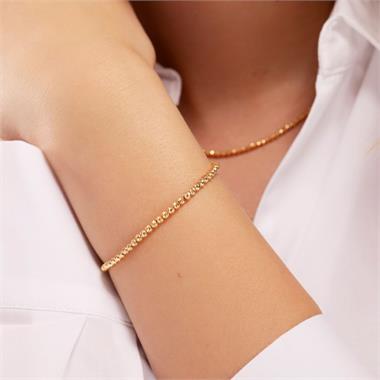 18ct Yellow Gold Faceted Bead Detail Bracelet  thumbnail