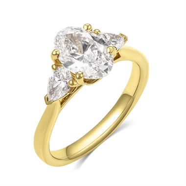 18ct Yellow Gold Lab Grown Oval Diamond Engagement Ring 1.50ct thumbnail
