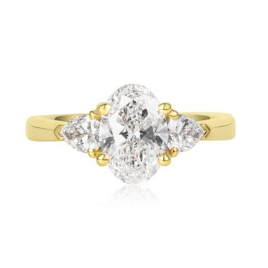 18ct Yellow Gold Lab Grown Oval Diamond Engagement Ring 1.50ct thumbnail
