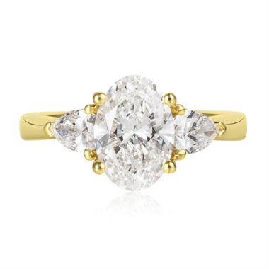 18ct Yellow Gold Lab Grown Oval Diamond Engagement Ring 2.00ct thumbnail