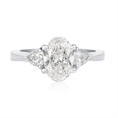 Platinum Lab Grown Oval Diamond Engagement Ring 1.50ct thumbnail