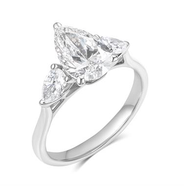 Platinum Lab Grown Pear Diamond Engagement Ring 2.00ct thumbnail