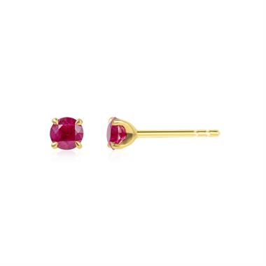 18ct Yellow Gold Ruby Stud Earrings thumbnail