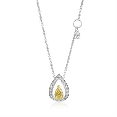 Theia 18ct White Gold Yellow Diamond Necklace thumbnail