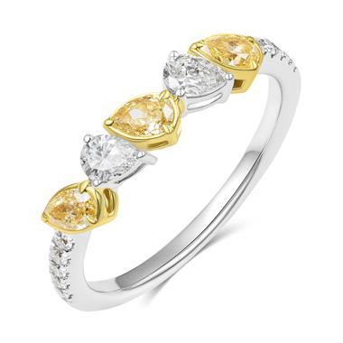 Aurora White Gold Yellow Diamond Ring thumbnail