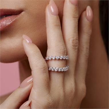 Platinum Pear Diamond Half Eternity Ring 0.70ct thumbnail
