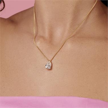 18ct Yellow Gold Pear Diamond Solitaire Necklace 3.73ct thumbnail