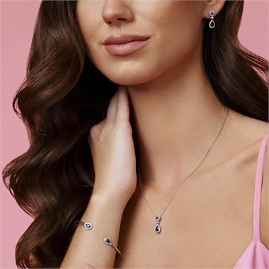 Camellia 18ct White Gold Sapphire and Diamond Necklace thumbnail