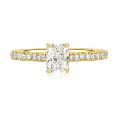 18ct Yellow Gold Radiant Cut Diamond Solitaire Engagement Ring 0.96ct thumbnail