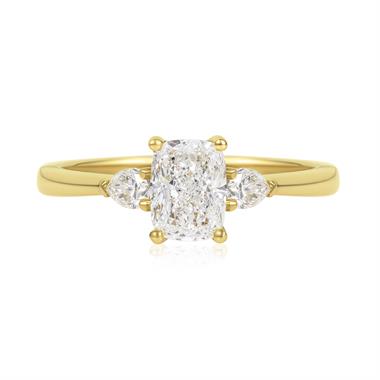18ct Yellow Gold Three Stone Cushion Diamond Engagement Ring 1.26ct thumbnail