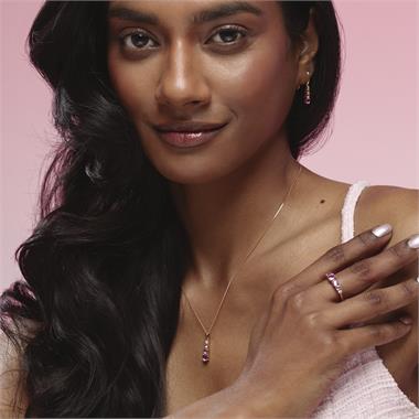 Bonbon 18ct Rose Gold Pink Sapphire and Diamond Pendant thumbnail