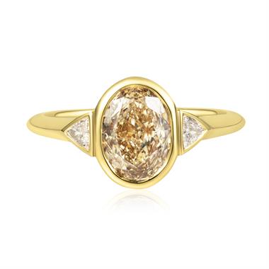 18ct Yellow Gold Champagne Diamond Engagement Ring 1.71ct thumbnail