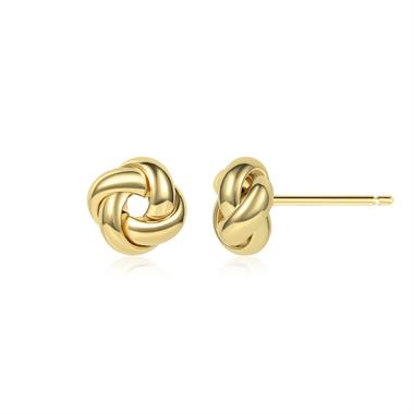 18ct Yellow Gold Knot Stud Earrings 7.5mm thumbnail