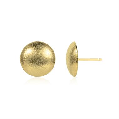 18ct Yellow Gold Round Satin Finish Stud Earrings thumbnail