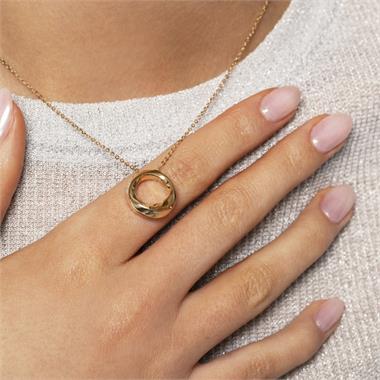 Aira 18ct Yellow Gold Twisted Circle Necklace thumbnail