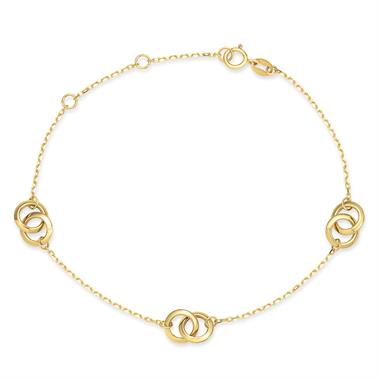 Union 18ct Yellow Gold Triple Ring Bracelet thumbnail