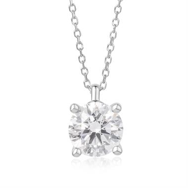 18ct White Gold Lab Grown Round Diamond Necklace 1.50ct thumbnail