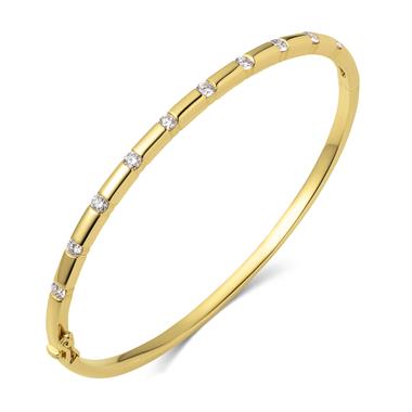 Astra 18ct Yellow Gold Diamond Bangle thumbnail