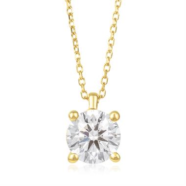 18ct Yellow Gold Lab Grown Round Diamond Necklace 1.50ct thumbnail