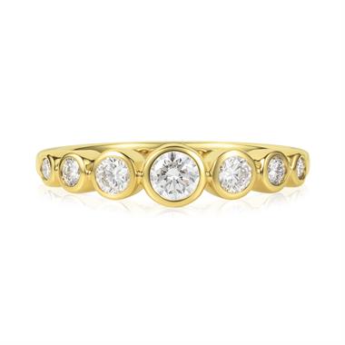Alchemy 18ct Yellow Gold Graduated Bezel Set Diamond Ring 0.50ct thumbnail