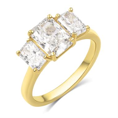 18ct Yellow Gold Lab Grown Radiant Diamond Engagement Ring 2.70ct thumbnail 