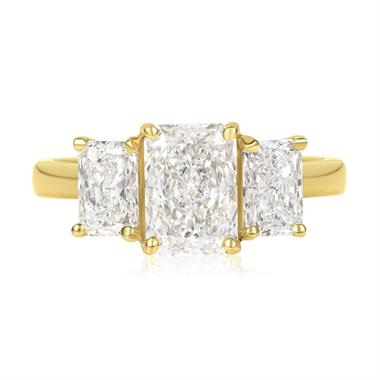 18ct Yellow Gold Lab Grown Radiant Diamond Engagement Ring 2.70ct thumbnail