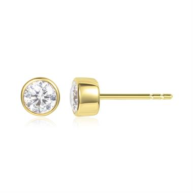 18ct Yellow Gold Round Diamond Solitaire Earrings 0.80ct thumbnail