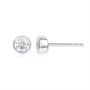 18ct White Gold Round Diamond Solitaire Earrings 0.80ct thumbnail 