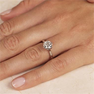 Platinum Lab Grown Round Diamond Engagement Ring 1.50ct thumbnail