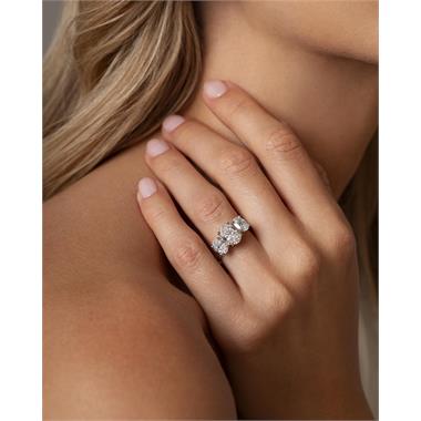 Platinum Lab Grown Oval Diamond Engagement Ring 3.60ct thumbnail