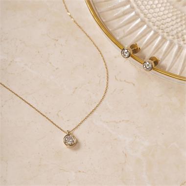 18ct Yellow Gold Round Diamond Solitaire Necklace 0.70ct thumbnail