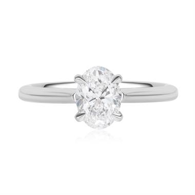 Platinum Oval Diamond Solitaire Engagement Ring 1.20ct thumbnail