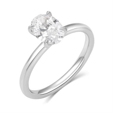 Platinum Oval Diamond Engagement Ring 1.20ct thumbnail 