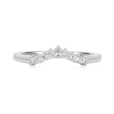 Platinum Wishbone Shaped Diamond Wedding Ring thumbnail