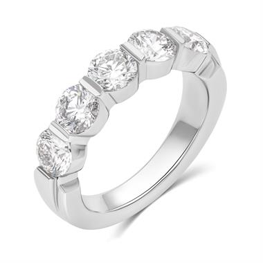 Platinum Modern Bar Set Diamond Eternity Ring 2.00ct thumbnail 