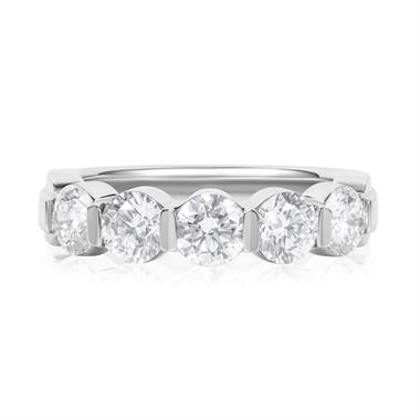 Platinum Modern Bar Set Diamond Eternity Ring 2.00ct thumbnail