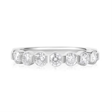 Platinum Modern Bar Set Diamond Eternity Ring 0.75ct thumbnail