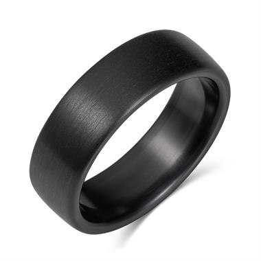 Black Zirconium Wedding Ring 7mm thumbnail