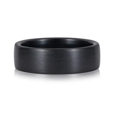 Black Zirconium Wedding Ring 7mm thumbnail
