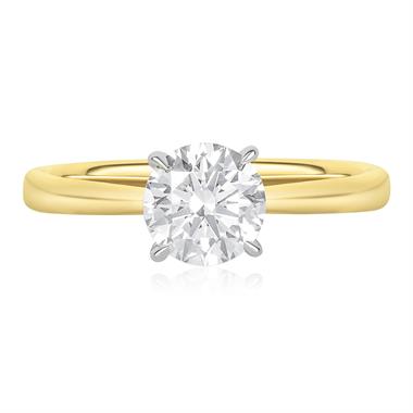 18ct Yellow Gold Lab Grown Round Diamond Engagement Ring 1.00ct thumbnail